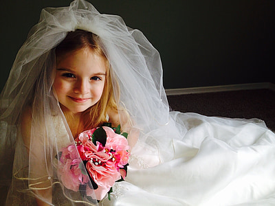 girl wearing white wedding gown thumbnail