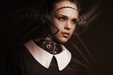 closeup photo of human robot in brown shirt thumbnail