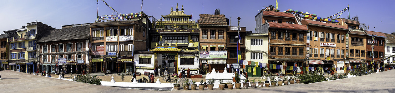 Buildings around Boudha Stupa in Kathmandu, Nepal thumbnail