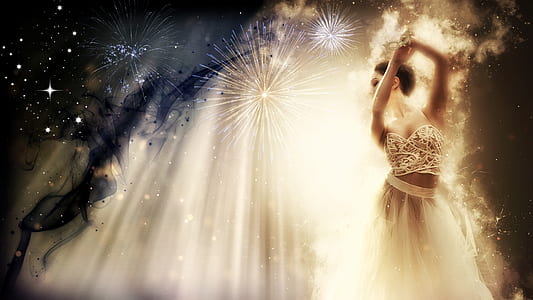 white dressed woman casting a spell illustration thumbnail