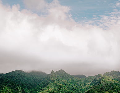 mountain under white clouds thumbnail