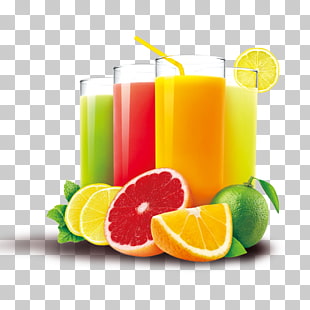 Ice cream Juice Soft drink Milkshake, fruit juice, four assorted-flavor juices in glass PNG clipart