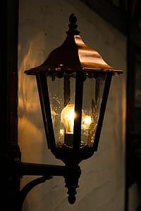 brown steel wall-mount lantern thumbnail