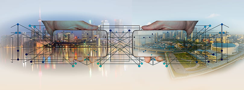 person holding smartphones digital wallpaper thumbnail
