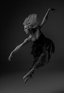 grayscale photo of ballerina thumbnail