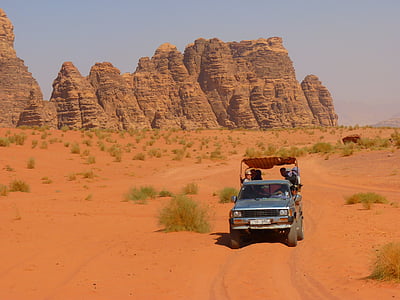gray pickup truck on desert field thumbnail
