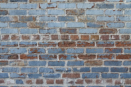 brown and blue cinder block wall thumbnail