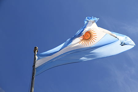 blue and white striped with sun flag thumbnail