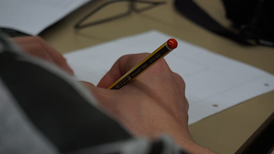 hands, desk, writing, pencil thumbnail