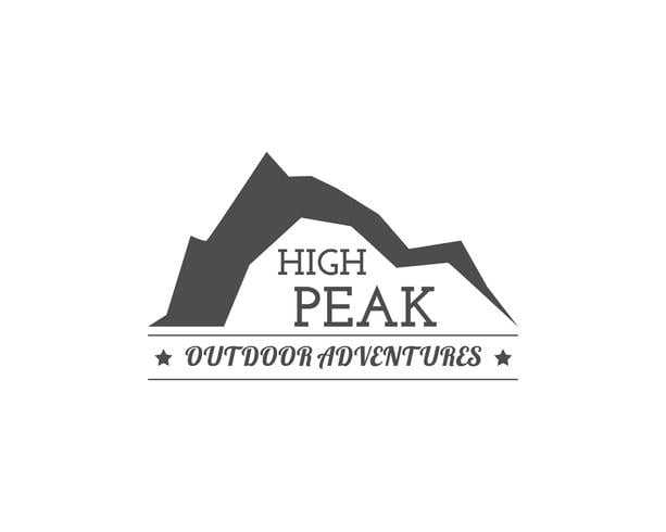 Vintage summer camp badge and other outdoor logo, emblem and label. High Peak concept, monochrome design. Best for travel sites, web app, adventure magazines. Easy to change color. Vector eps file
