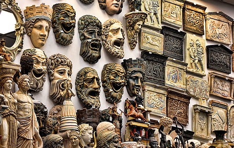 assorted head figurines and wall art decors thumbnail