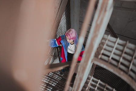 woman climbing on stair thumbnail