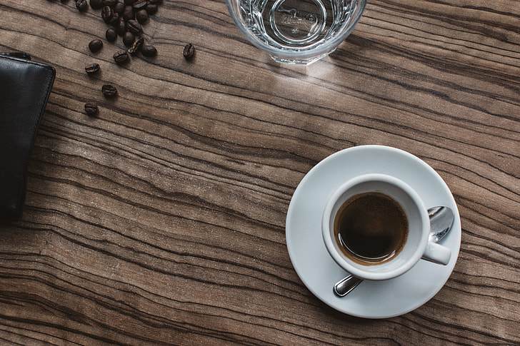 Espresso in a white cup