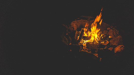 bonfire in dark place thumbnail