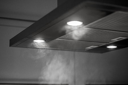 close-up photo of range hood with turn-on lights thumbnail