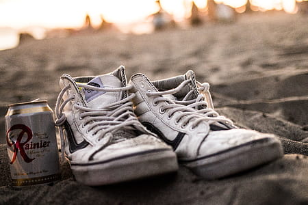 White High-top Vans Sneakers And Tin Can thumbnail