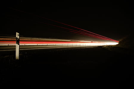 time, lapse, photo, road, dark, night thumbnail