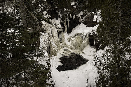 Icy landscape with trees in the winter at Cascade River State Park, Minnesota thumbnail