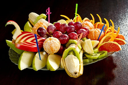 variety of slice fruit on plate thumbnail