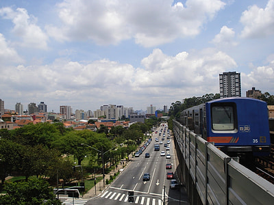 cars on road and train on rail thumbnail