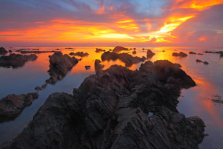 sea, dawn, landscape, nature thumbnail