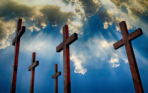 five brown wooden cross standee thumbnail