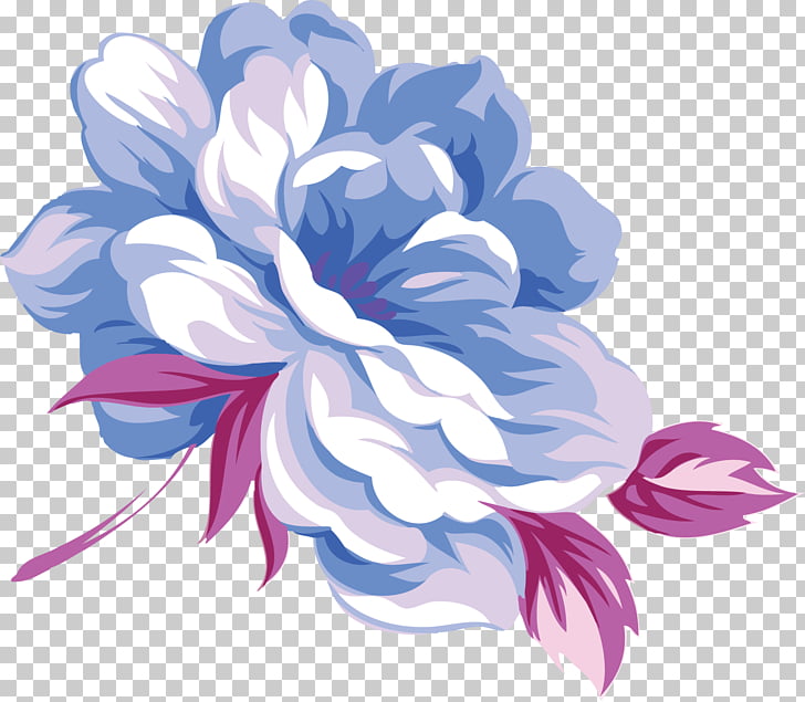 Desktop High Definition Television Color Blue Peony