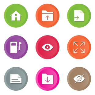 iOS & Web User Interface Multi Circle Flat vol 6 svg vector icon sets