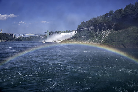 Rainbow across the River at Niagara Falls, Ontario, Canada thumbnail