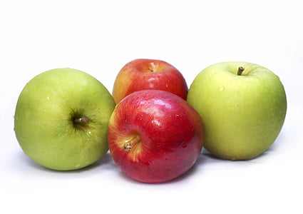 two red and two green apple fruits thumbnail
