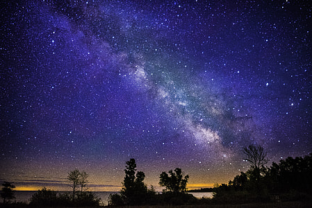 Landscape at night and the Milky Way thumbnail
