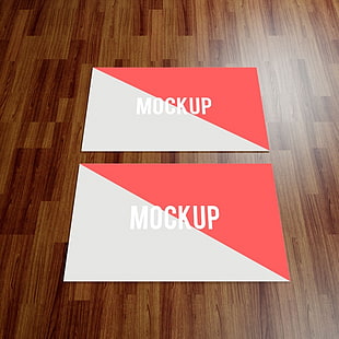 Business Card Mock Up On Wooden Floor Psd File Free Graphics