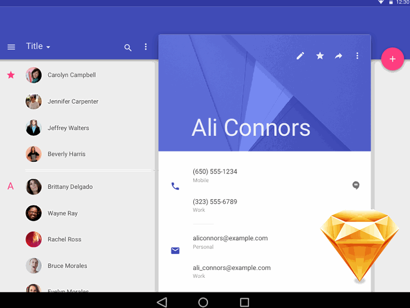 Android L. Material Design sketch file