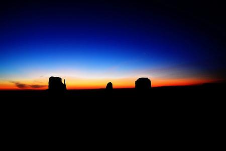 silhouette of rocks after sunset thumbnail