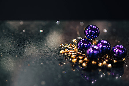 Golden and blue christmas ornaments thumbnail