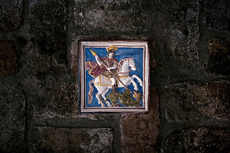 man riding rose embossed painting thumbnail