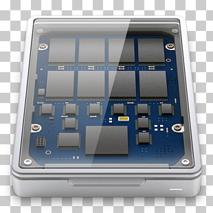 Electronic component multimedia system hardware, Solid State Drive, blue and gray electronic device PNG clipart