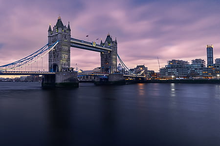 Tower Bridge, London under cloudy sky thumbnail