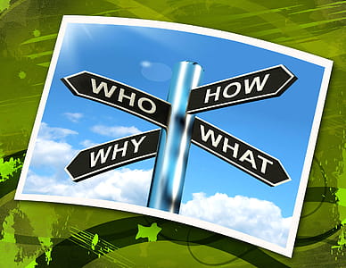 Who How Why What Questions Sign Meaning Researching And Investigating thumbnail