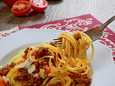 spaghetti dish on white ceramic plate thumbnail