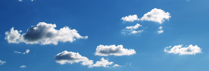 worm view photography of white clouds thumbnail