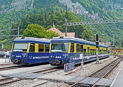 blue and yellow trains thumbnail