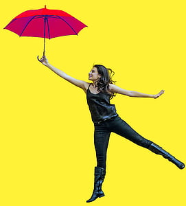 woman holding red umbrella thumbnail
