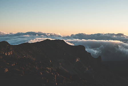 aerial photo of mountain with sea of clouds thumbnail