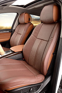 brown leather vehicle bucket seat thumbnail