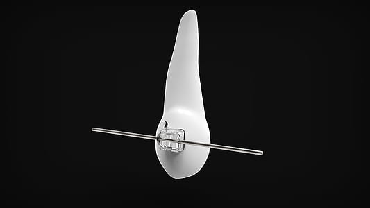 unpaired white bone earring thumbnail