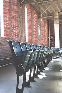 black leather chair lot inside building thumbnail