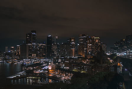 aerial photograph of cityscape under nighty sky thumbnail