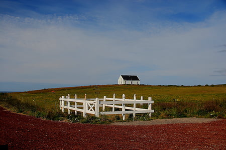 white and black house beside field thumbnail
