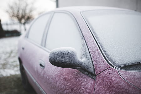 Frost on a red car thumbnail